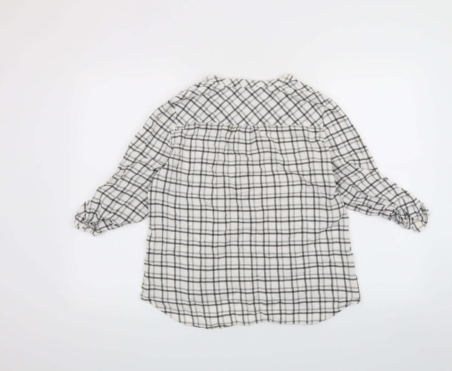 Atmosphere Womens White Check  Basic Blouse Size 14