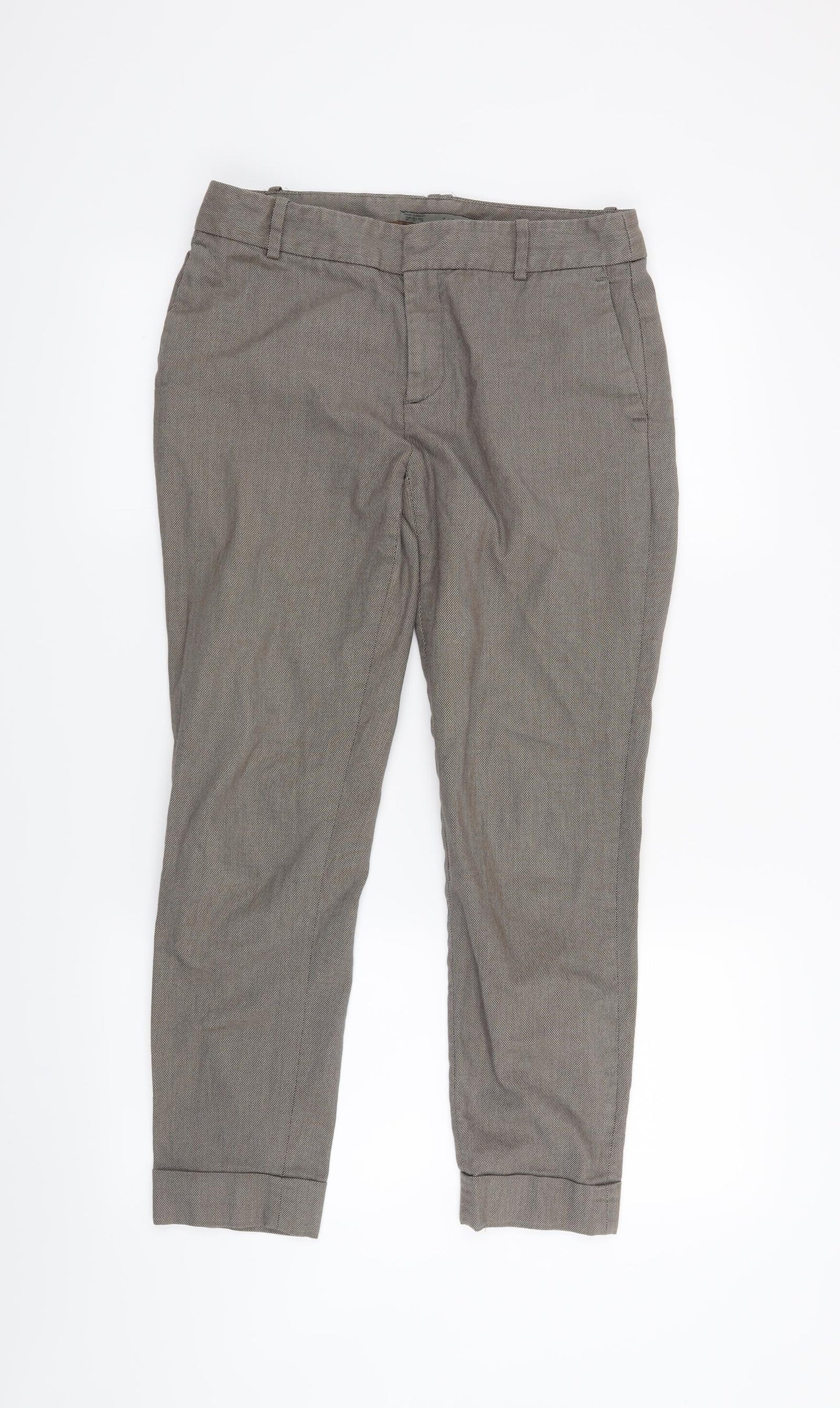 Zara Womens Brown   Cropped Trousers Size M L25 in