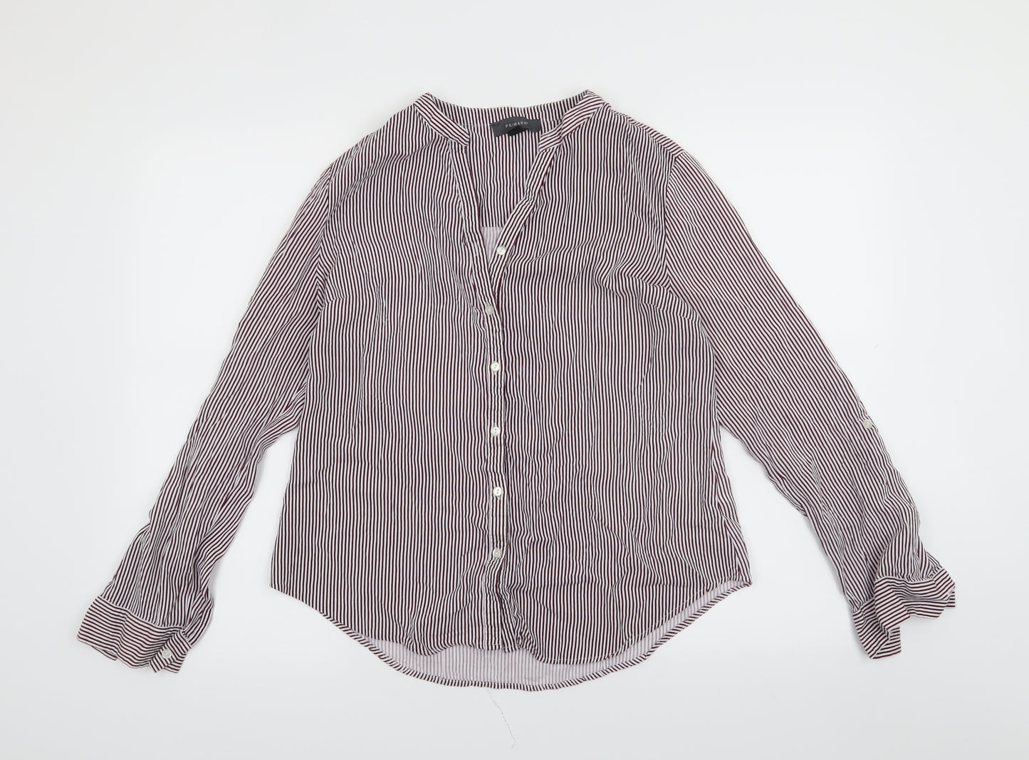 Primark Womens Red Striped  Basic Blouse Size 16