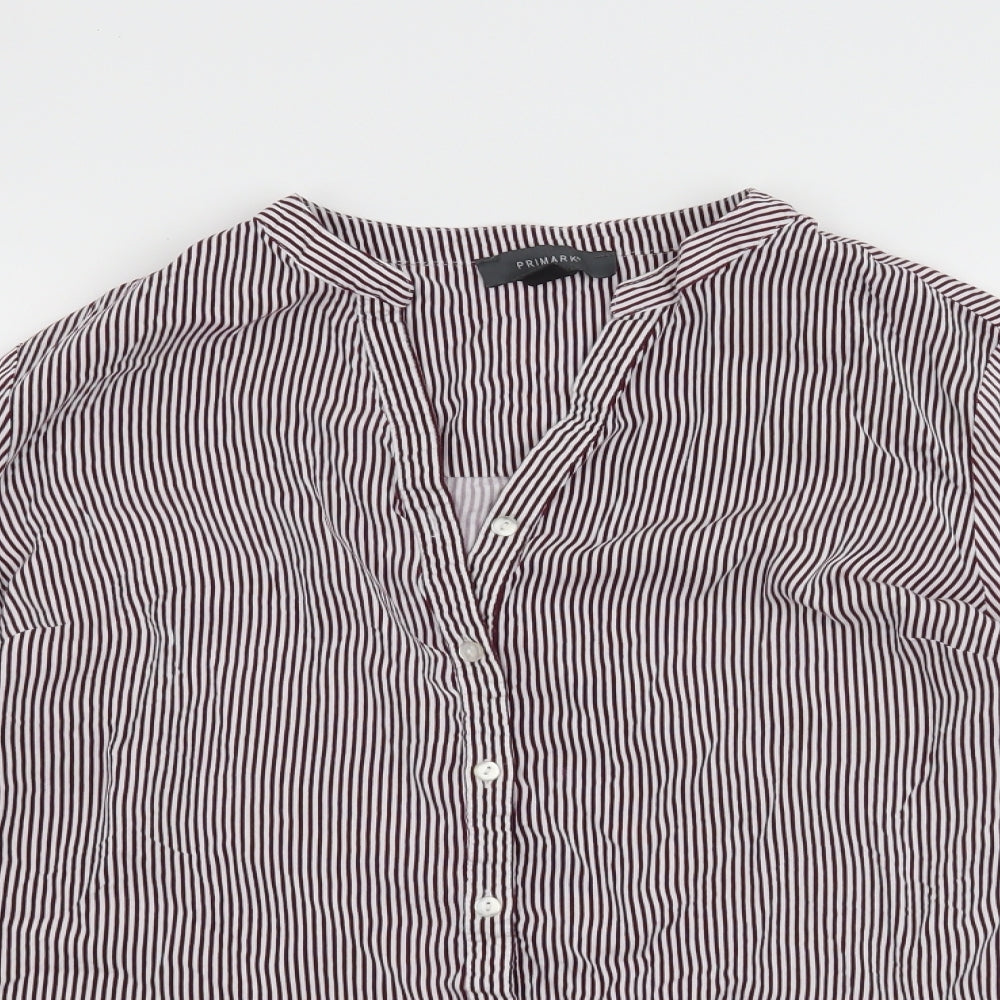 Primark Womens Red Striped  Basic Blouse Size 16