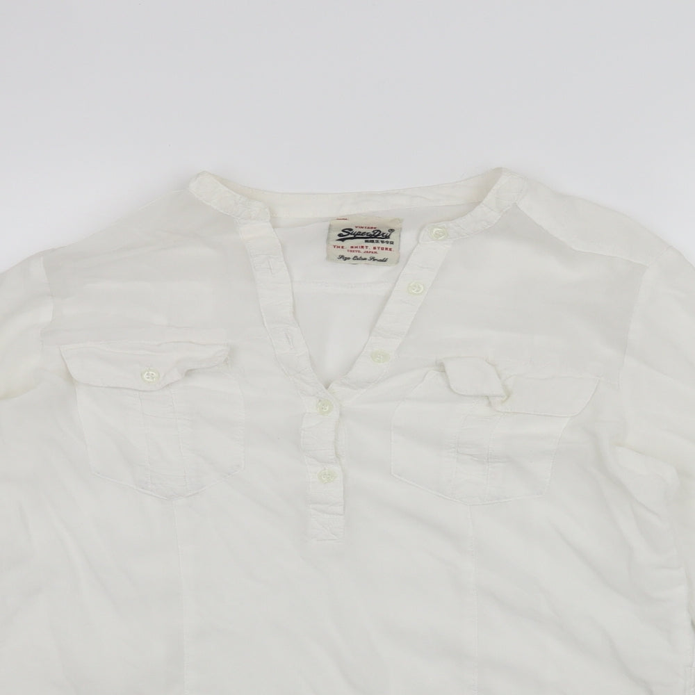 Superdry Womens White   Basic Blouse Size XS