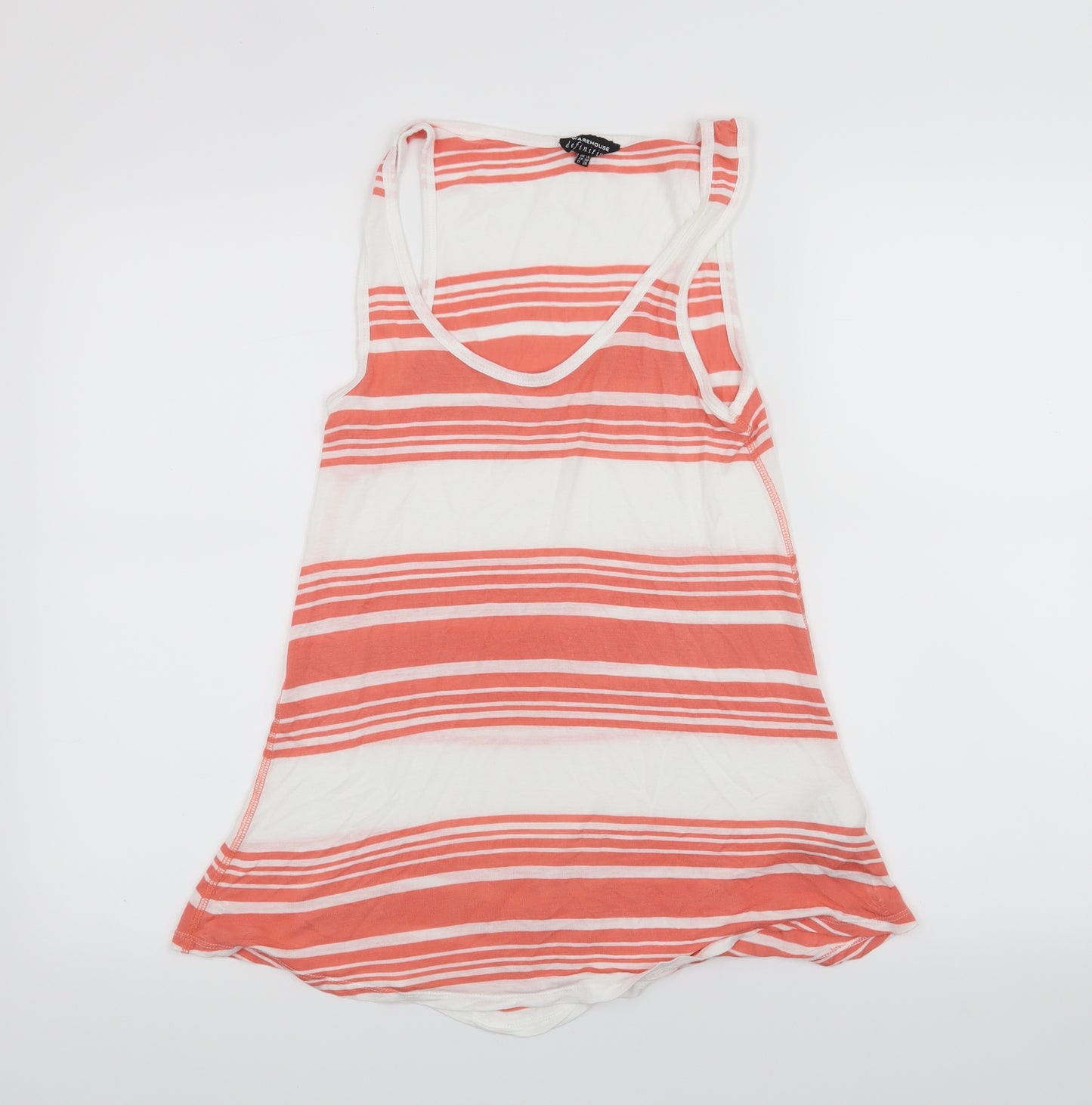 Warehouse Womens Pink Striped  Basic Tank Size 10