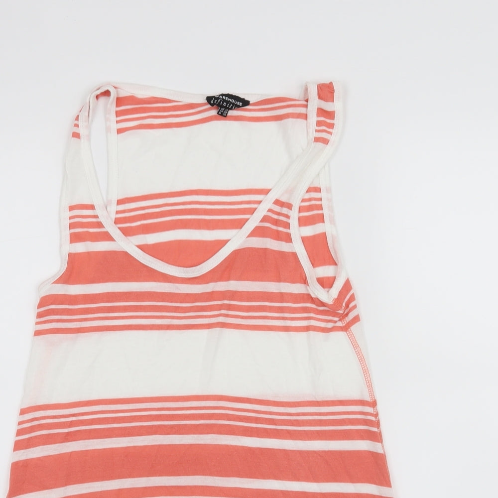 Warehouse Womens Pink Striped  Basic Tank Size 10