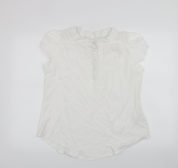 SheIn Womens White Basic Blouse Size XL