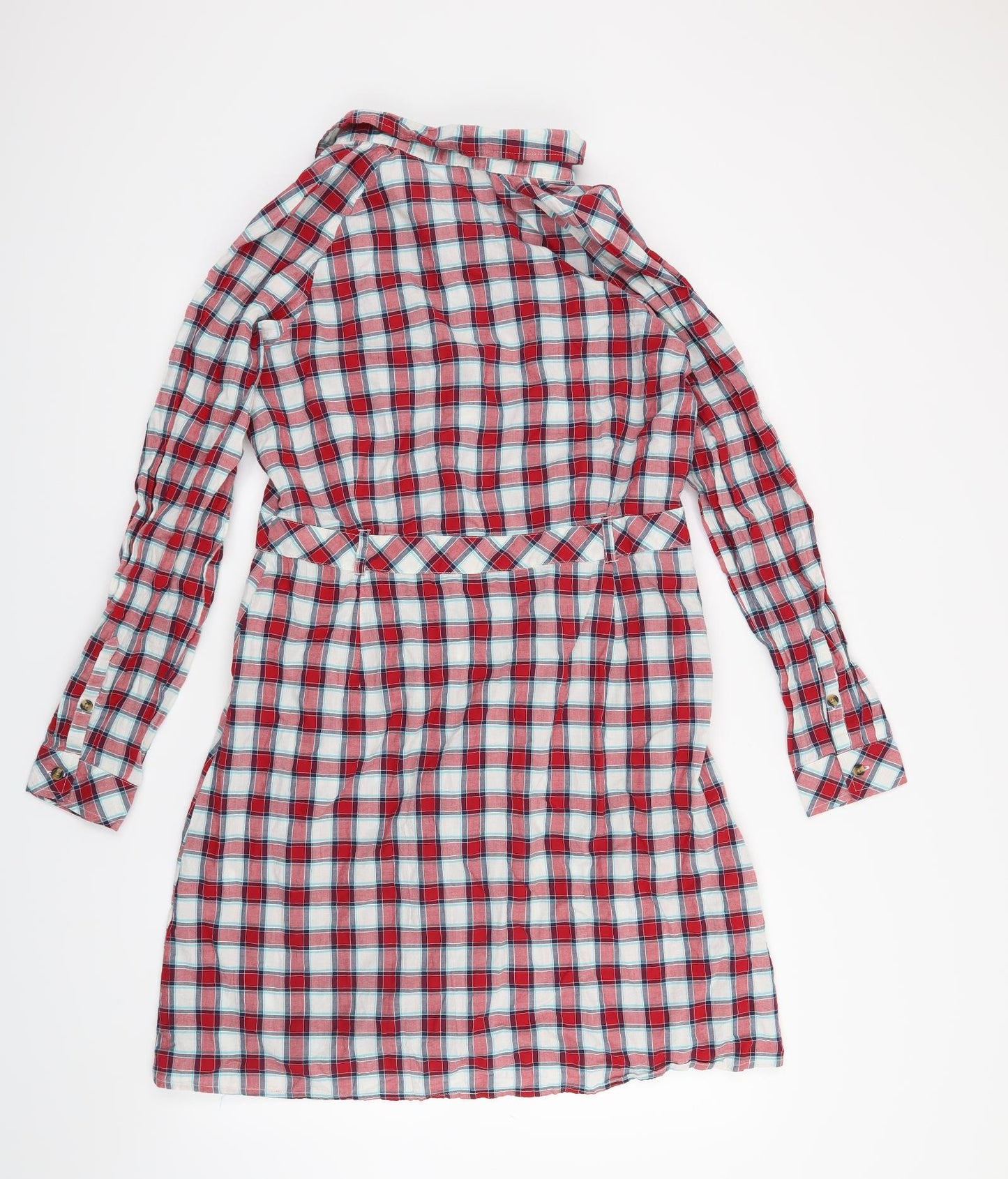 Edeis Womens Red Check  A-Line  Size 14