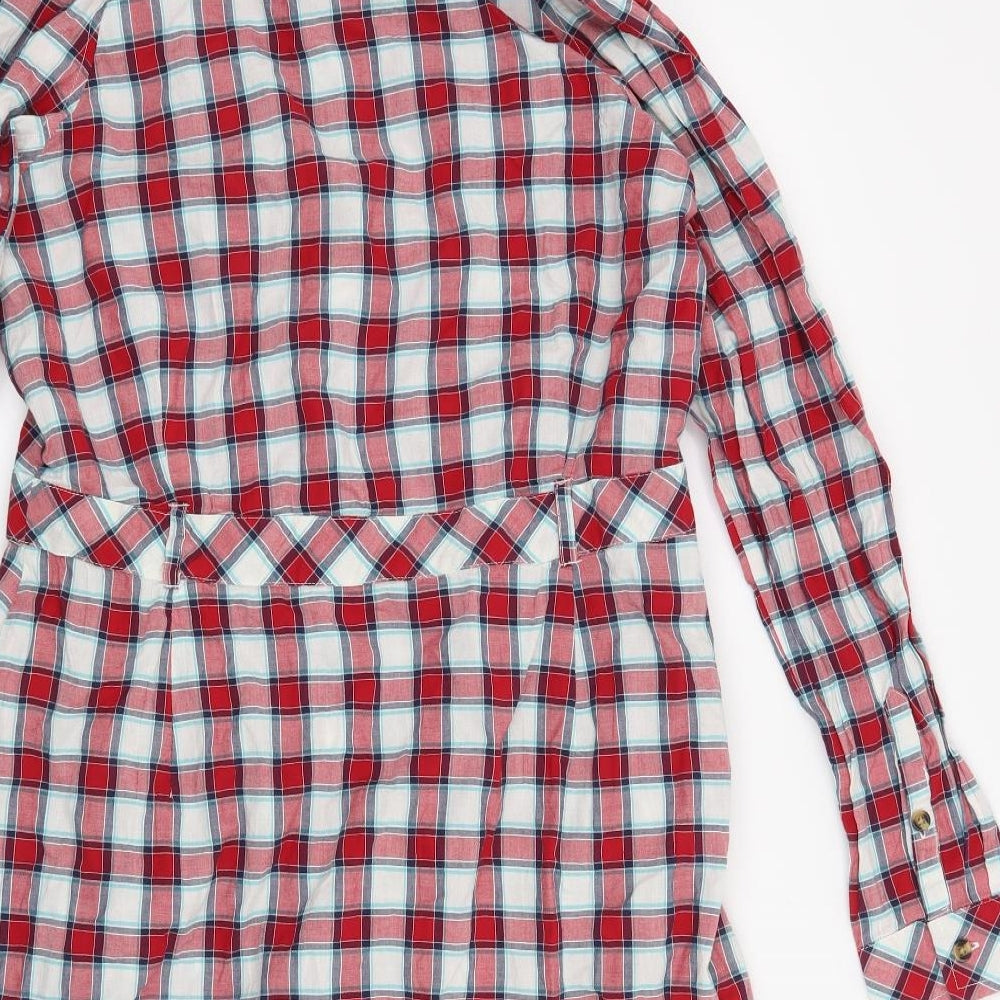 Edeis Womens Red Check  A-Line  Size 14