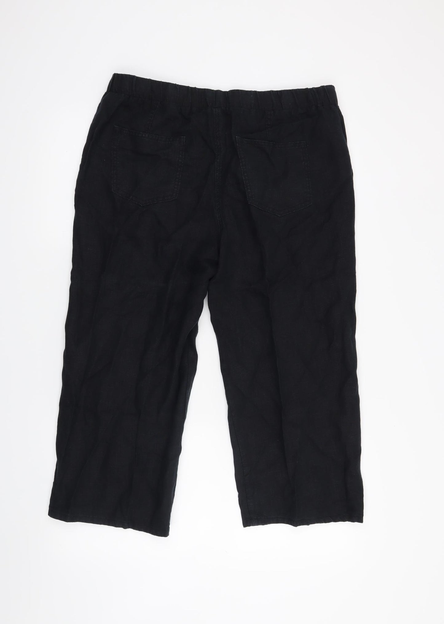 M&S  Womens Black   Cropped Trousers Size 14 L20 in