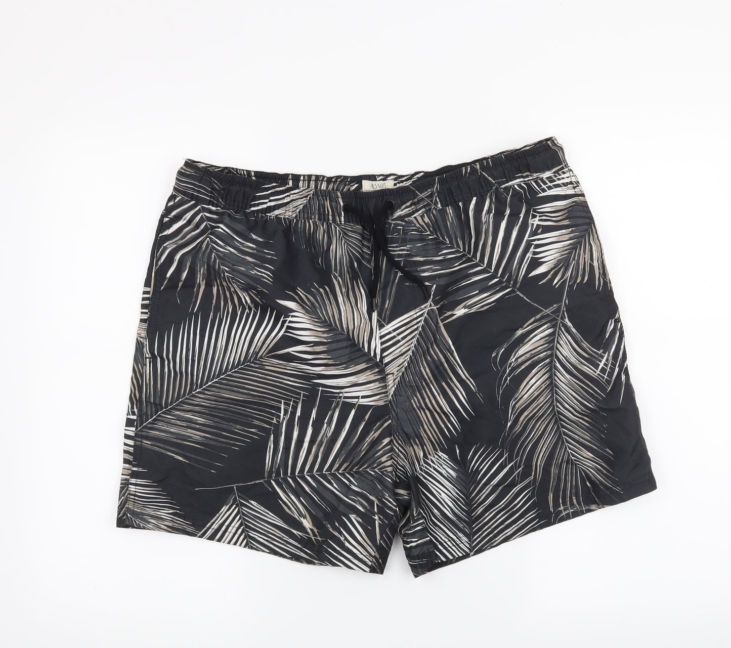 ACW85 Mens Black Floral  Sweat Shorts Size L