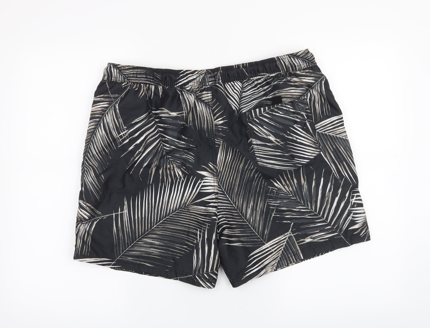 ACW85 Mens Black Floral  Sweat Shorts Size L