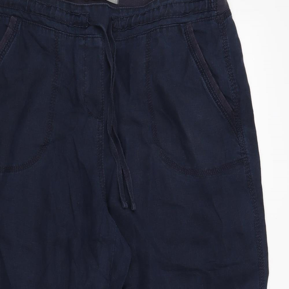 M&S  Womens Blue   Cropped Trousers Size 16 L22 in