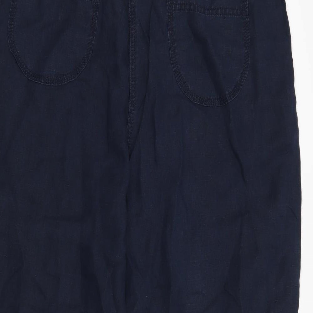 M&S  Womens Blue   Cropped Trousers Size 16 L22 in