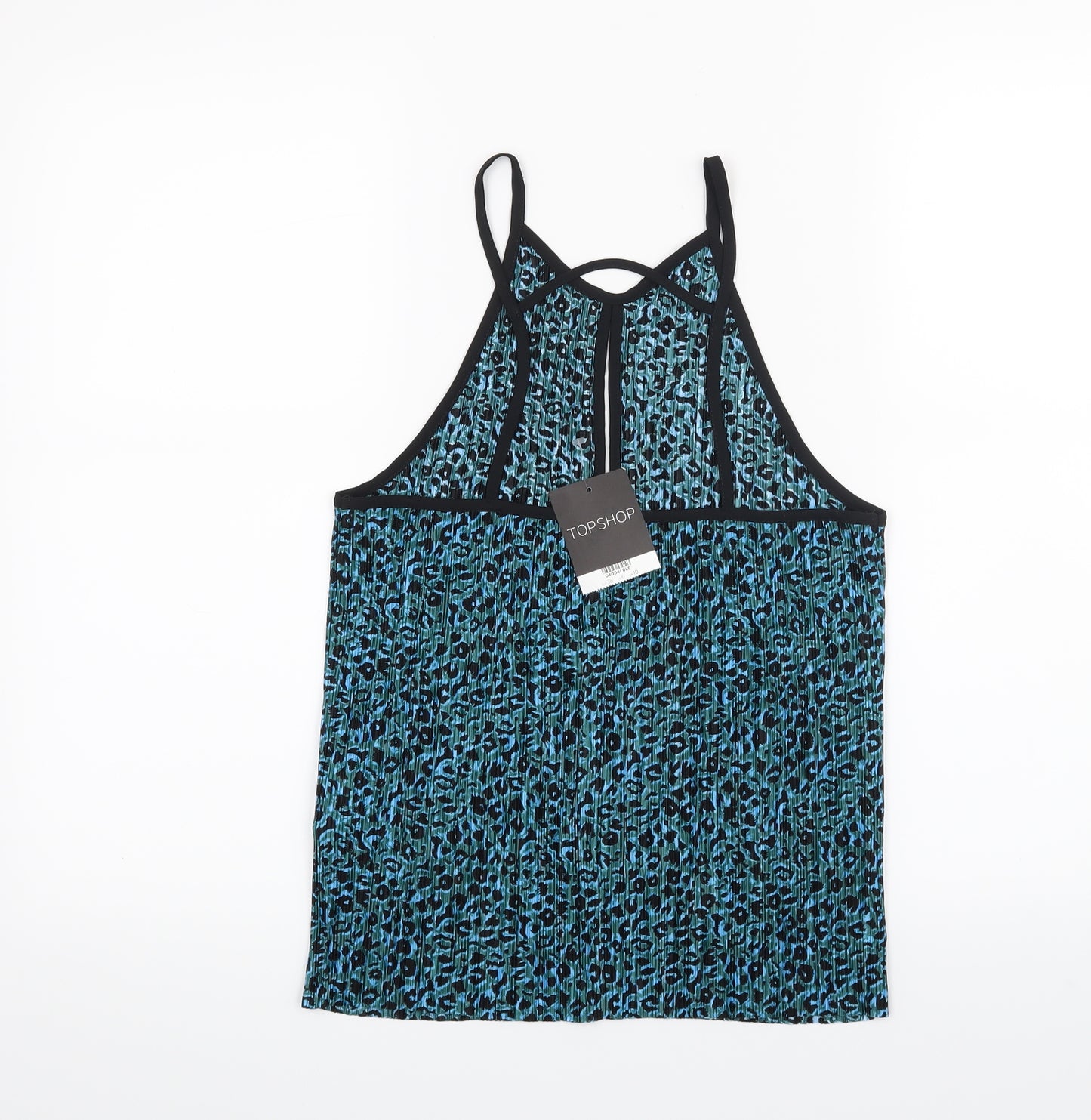 Topshop Womens Blue Animal Print  Basic Tank Size 10