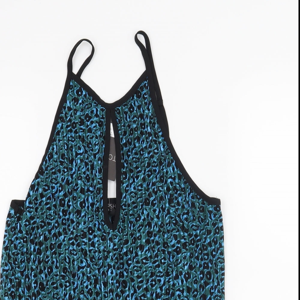 Topshop Womens Blue Animal Print  Basic Tank Size 10
