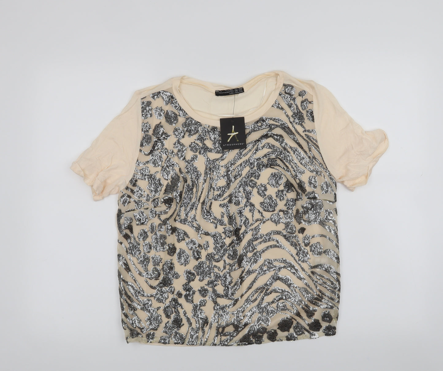 Atmosphere Womens Beige   Basic Blouse Size 8