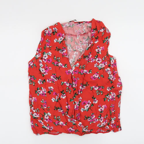 Atmosphere Womens Red Floral  Basic Blouse Size 12