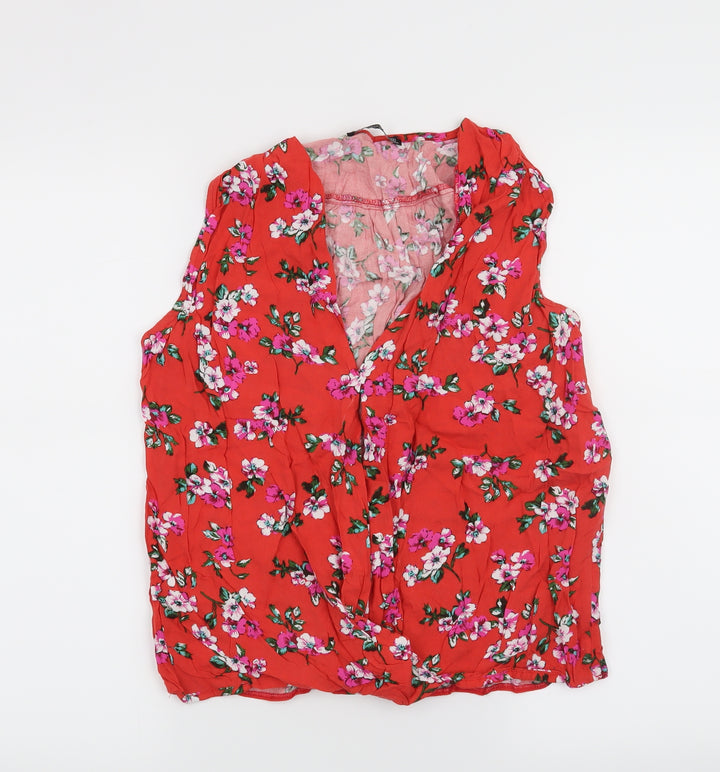 Atmosphere Womens Red Floral Basic Blouse Size 12