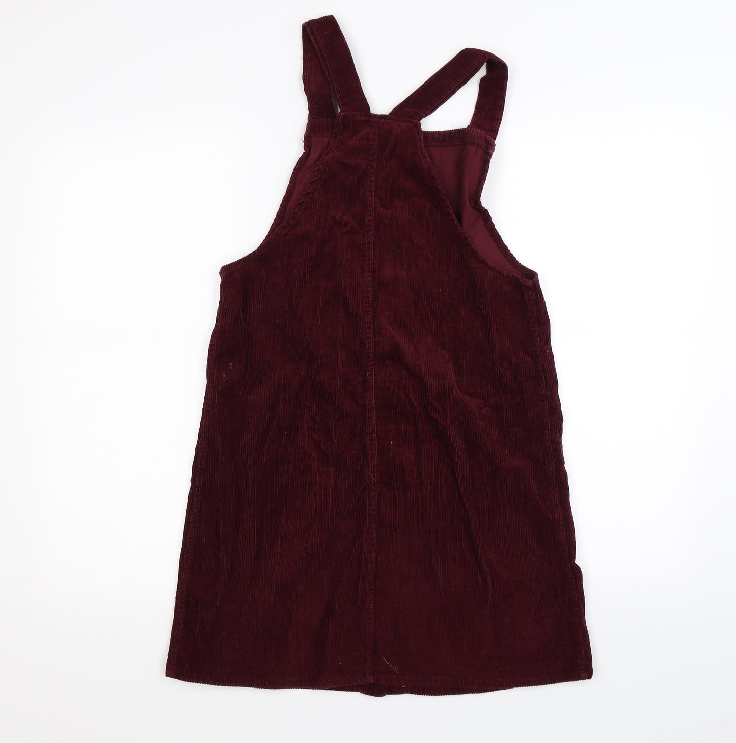 denim co Girls Red Striped Corduroy Pinafore/Dungaree Dress  Size 13-14 Years