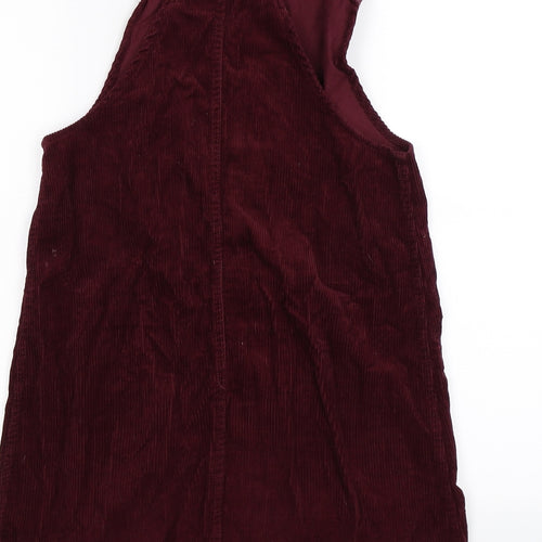 denim co Girls Red Striped Corduroy Pinafore/Dungaree Dress  Size 13-14 Years