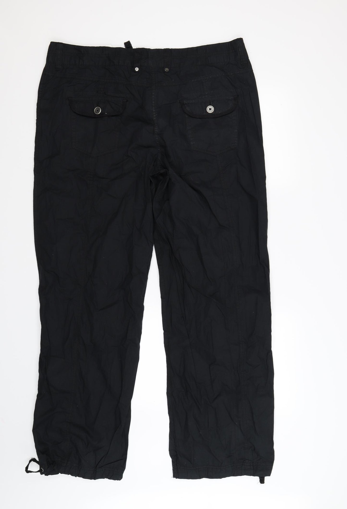 George Womens Black   Cargo Trousers Size 18 L32.5 in