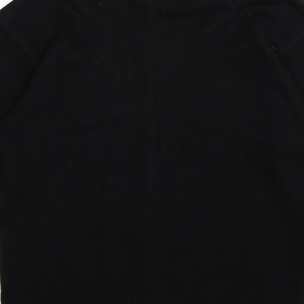 Fuel Mens Black Striped Knit Full Zip Jumper Size M