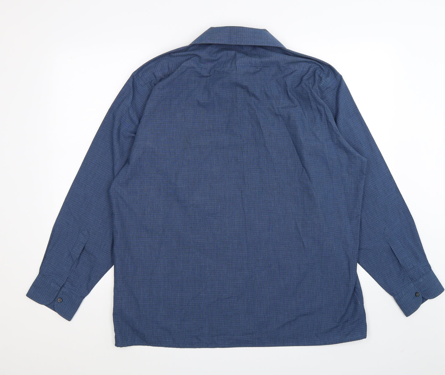 Peter England Mens Blue Check   Button-Up Size 16.5