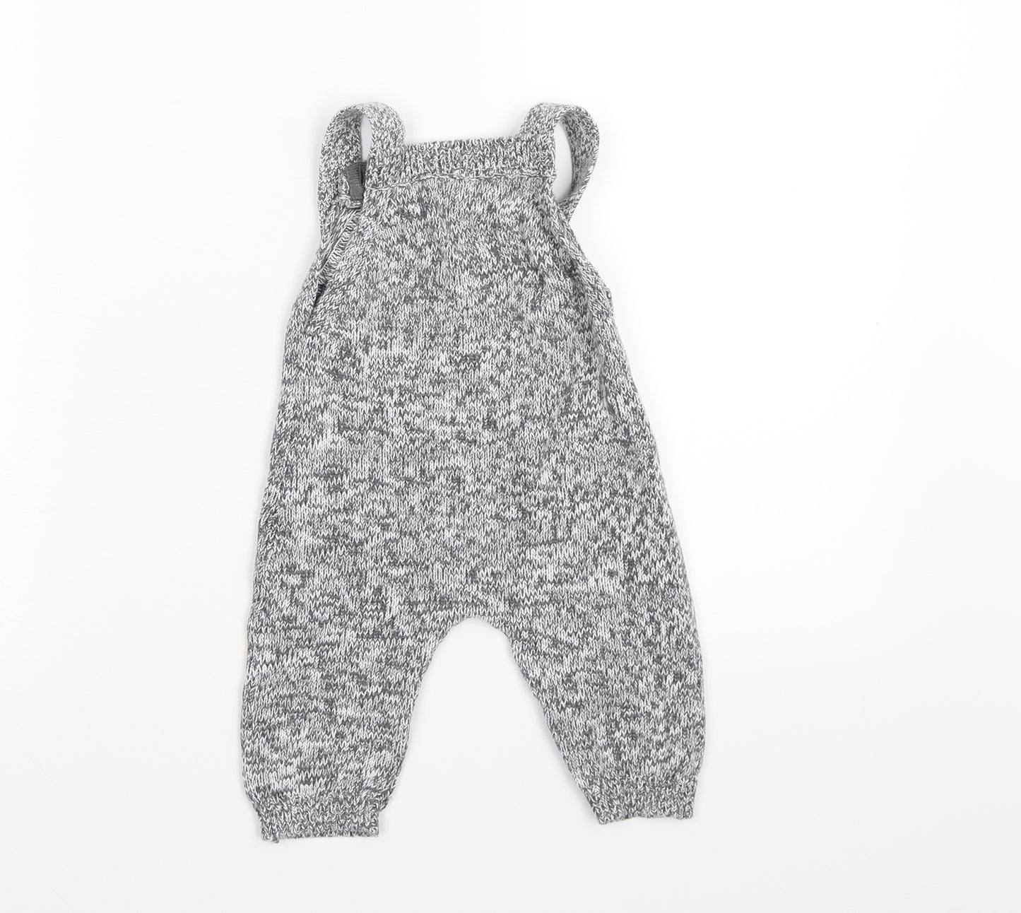 fred & flo Baby Grey  Knit Dungaree Outfit/Set Size 3-6 Months