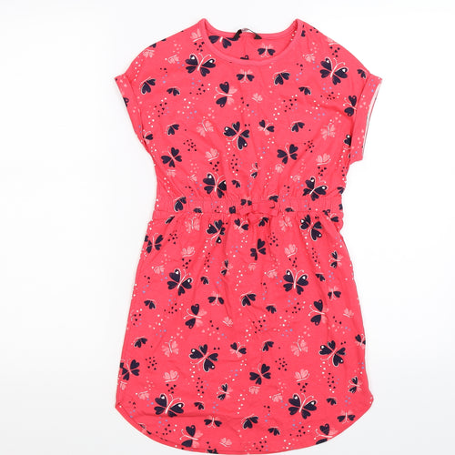 George Girls Pink Floral  T-Shirt Dress  Size 8-9 Years  - butterfly