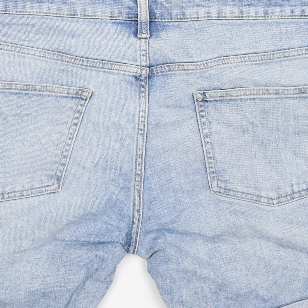 Preworn Mens Blue  Denim Cargo Shorts Size 36