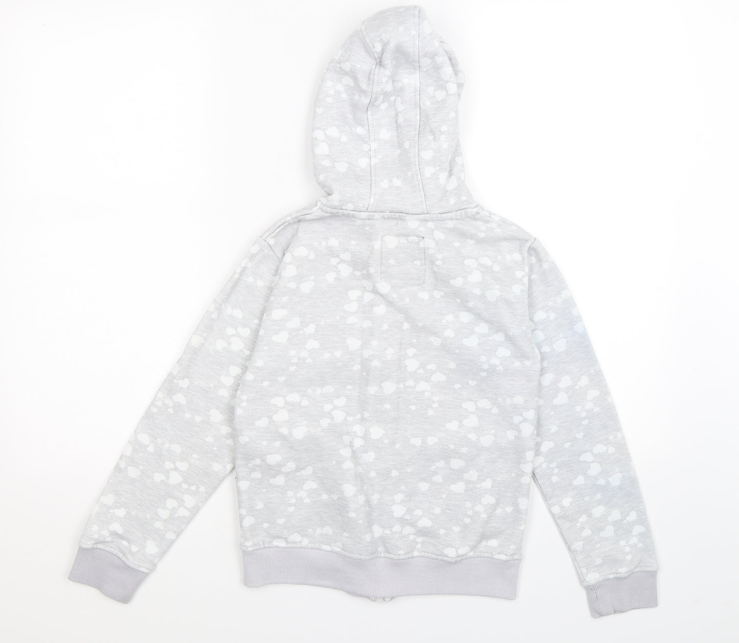 Lee Cooper Girls Grey Polka Dot Jersey Full Zip Hoodie Size 9-10 Years  - LOVE