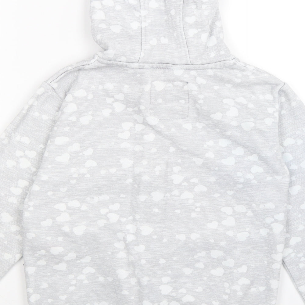 Lee Cooper Girls Grey Polka Dot Jersey Full Zip Hoodie Size 9-10 Years  - LOVE