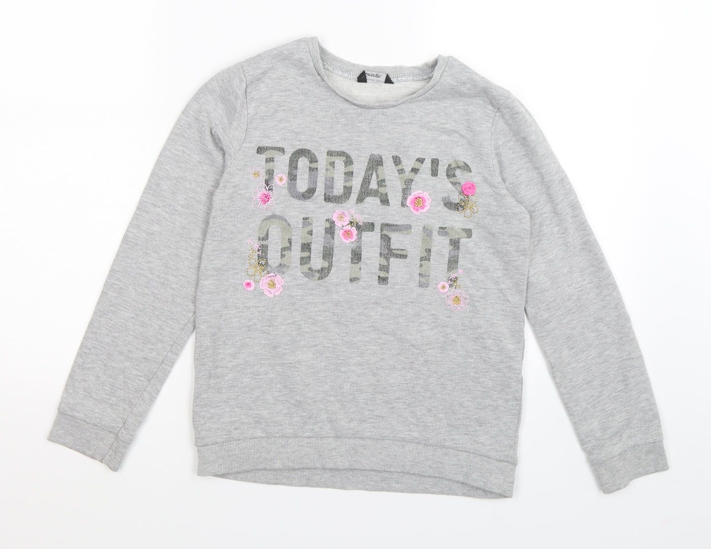 George Girls Grey  Jersey Pullover Sweatshirt Size 10-11 Years  - Todays outfit