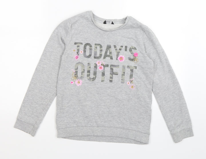 George Girls Grey  Jersey Pullover Sweatshirt Size 10-11 Years  - Todays outfit