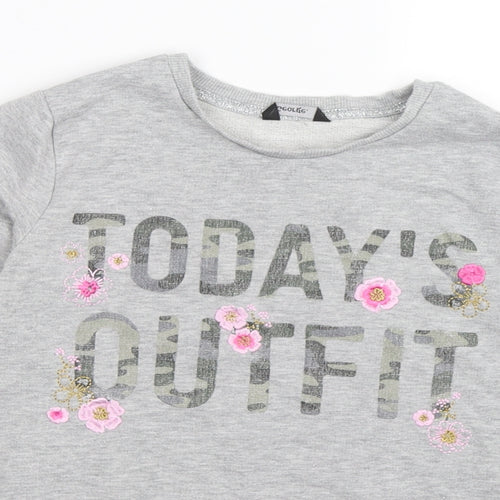 George Girls Grey  Jersey Pullover Sweatshirt Size 10-11 Years  - Todays outfit