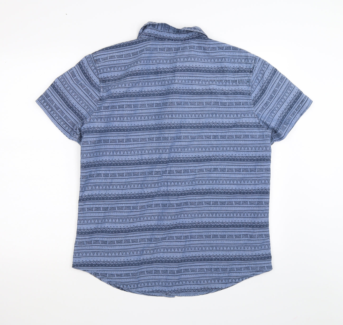 New Look Mens Blue Geometric   Button-Up Size L