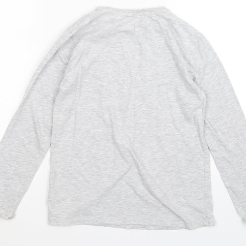 George Girls Grey   Basic T-Shirt Size 9-10 Years  - glitter all the way