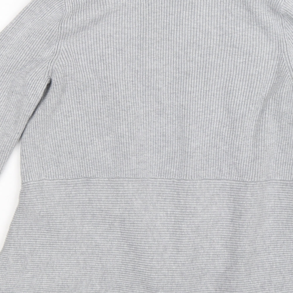 Preworn Womens Grey  Knit Cardigan Jumper Size M  - waterfall