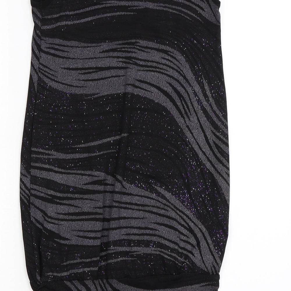 Dorothy Perkins Womens Grey Striped  Tunic T-Shirt Size 8
