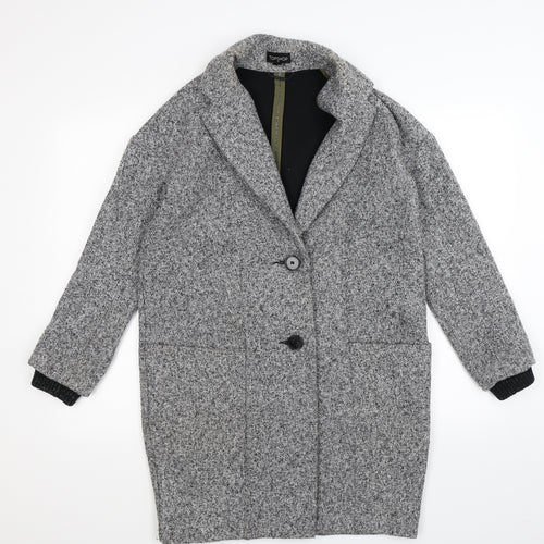 Topshop Womens Grey  Knit Overcoat Coat Size XS