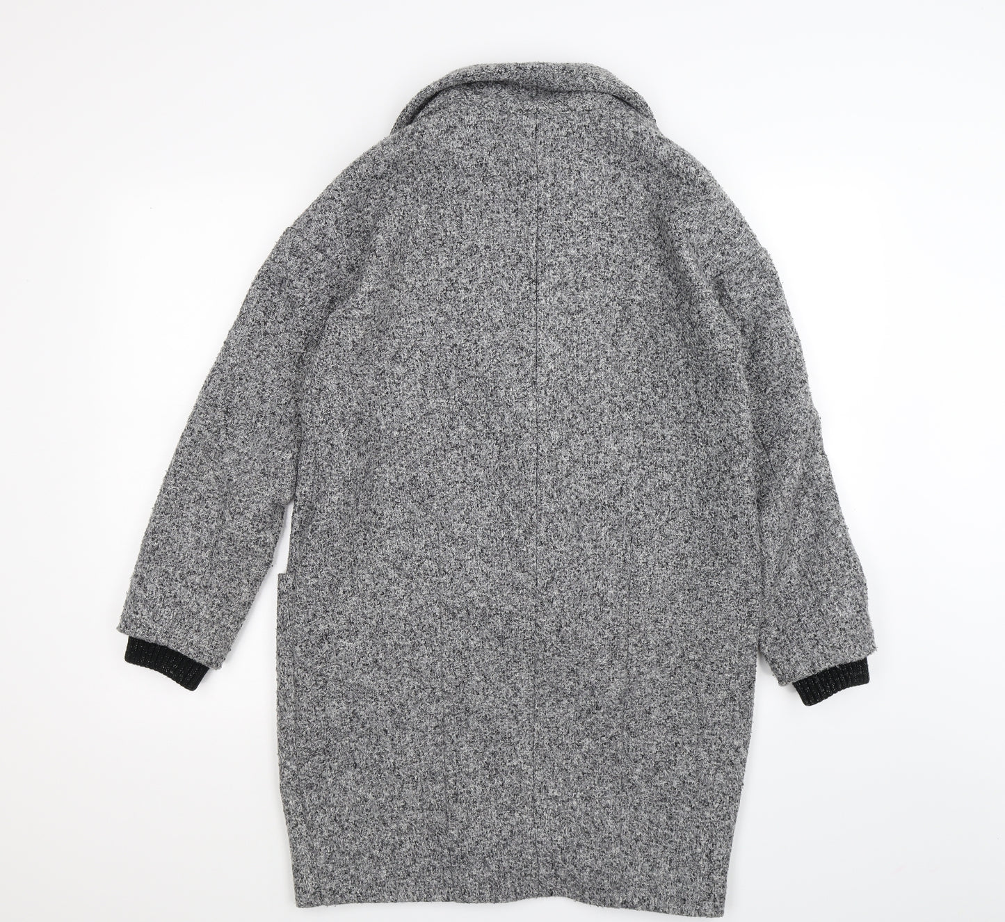 Topshop Womens Grey  Knit Overcoat Coat Size XS