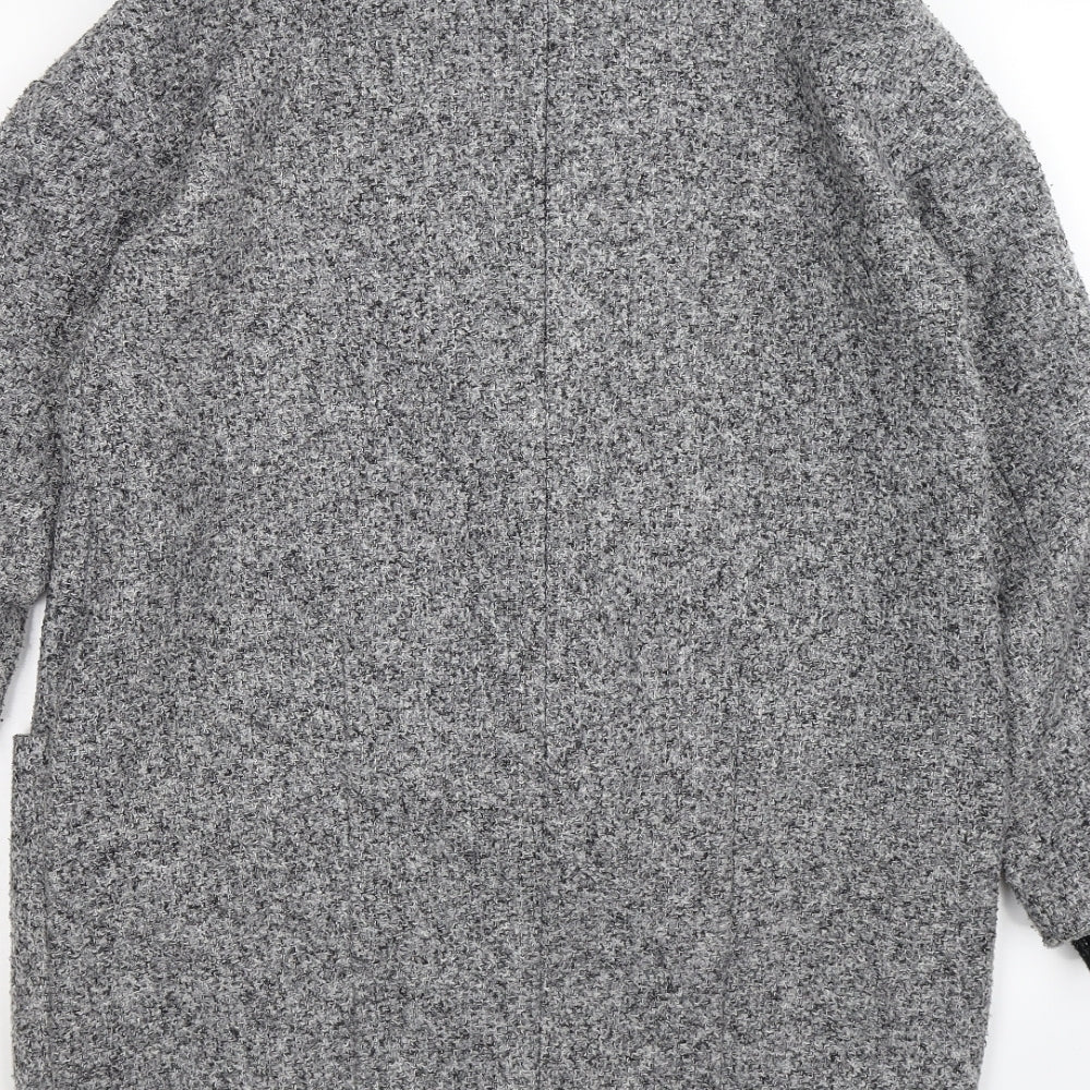 Topshop Womens Grey  Knit Overcoat Coat Size XS