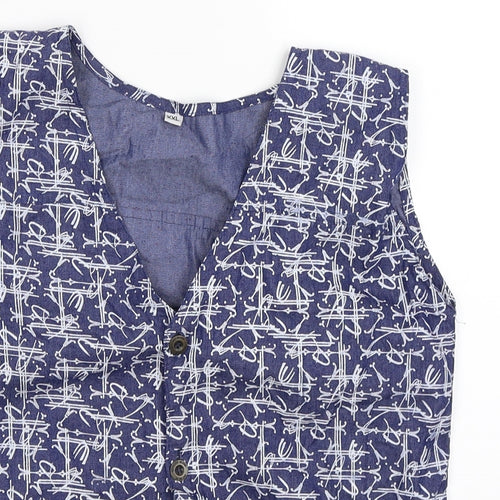 Bonobo Boys Blue Floral Denim Vest Jumper Size 2XL  - waistcoat