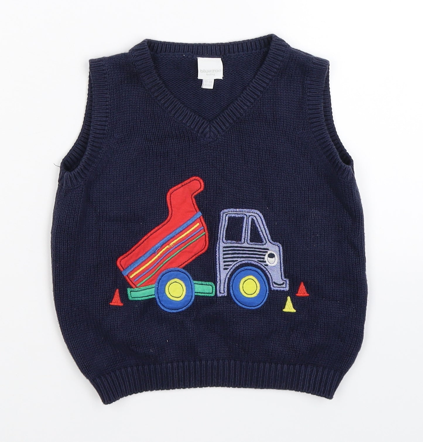 bluezoo Boys Blue  Knit Vest Jumper Size 12-18 Months  - dumper