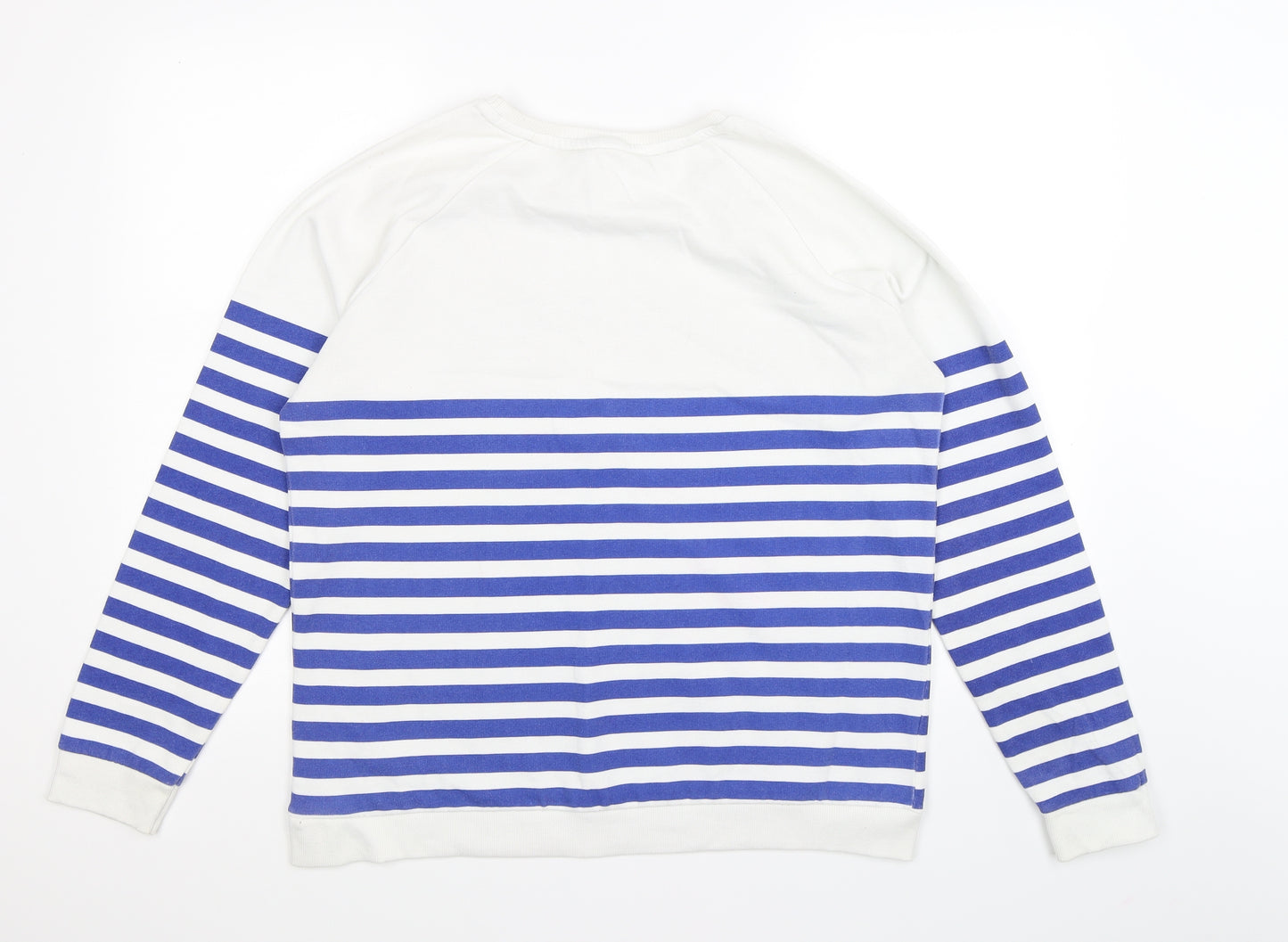 falmer Womens Blue Striped Jersey Pullover Sweatshirt Size 14  - south dakota