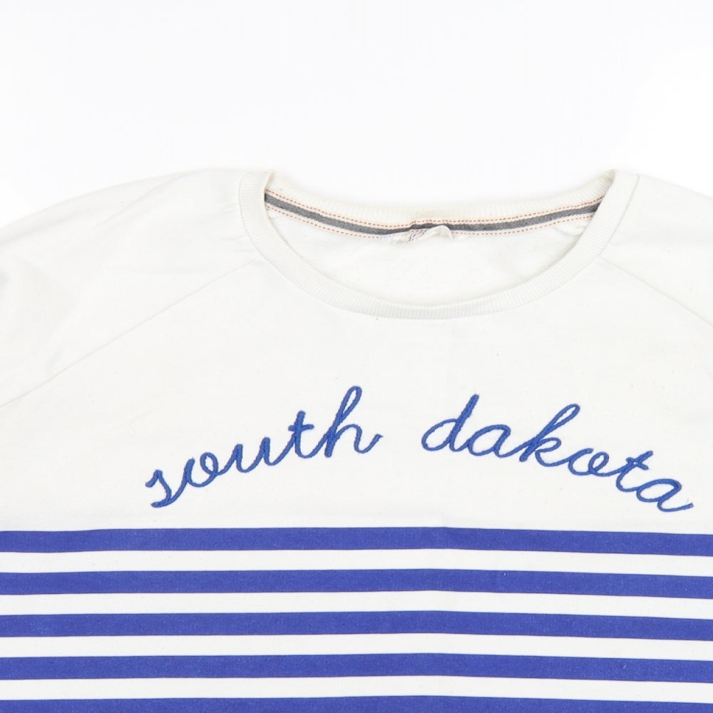falmer Womens Blue Striped Jersey Pullover Sweatshirt Size 14  - south dakota