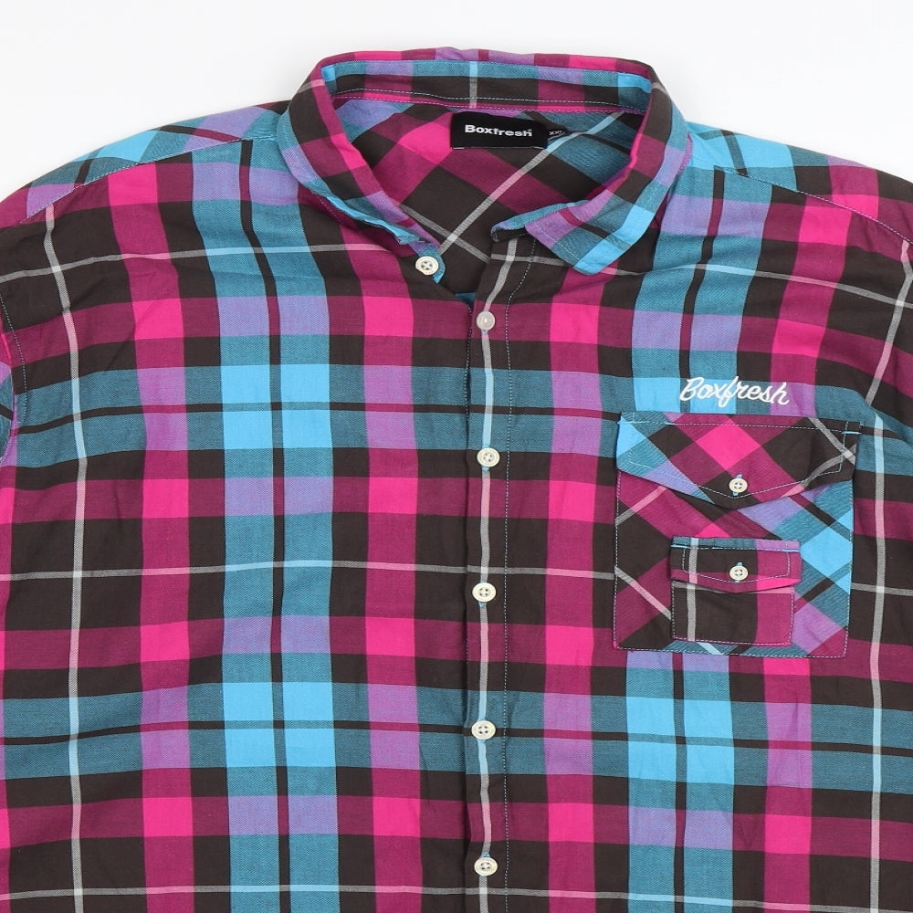 Boxfresh Mens Purple Check   Button-Up Size 2XL
