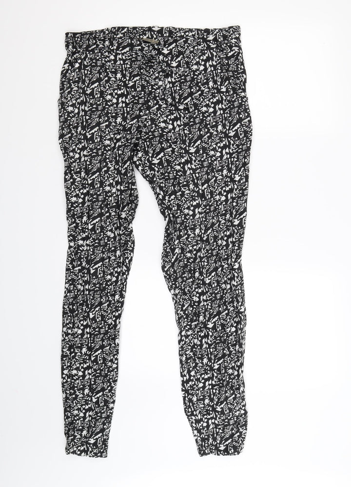 Atmosphere Womens Black Geometric  Jogger Trousers Size 6 L28 in