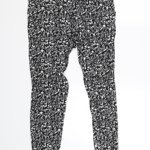 Atmosphere Womens Black Geometric  Jogger Trousers Size 6 L28 in