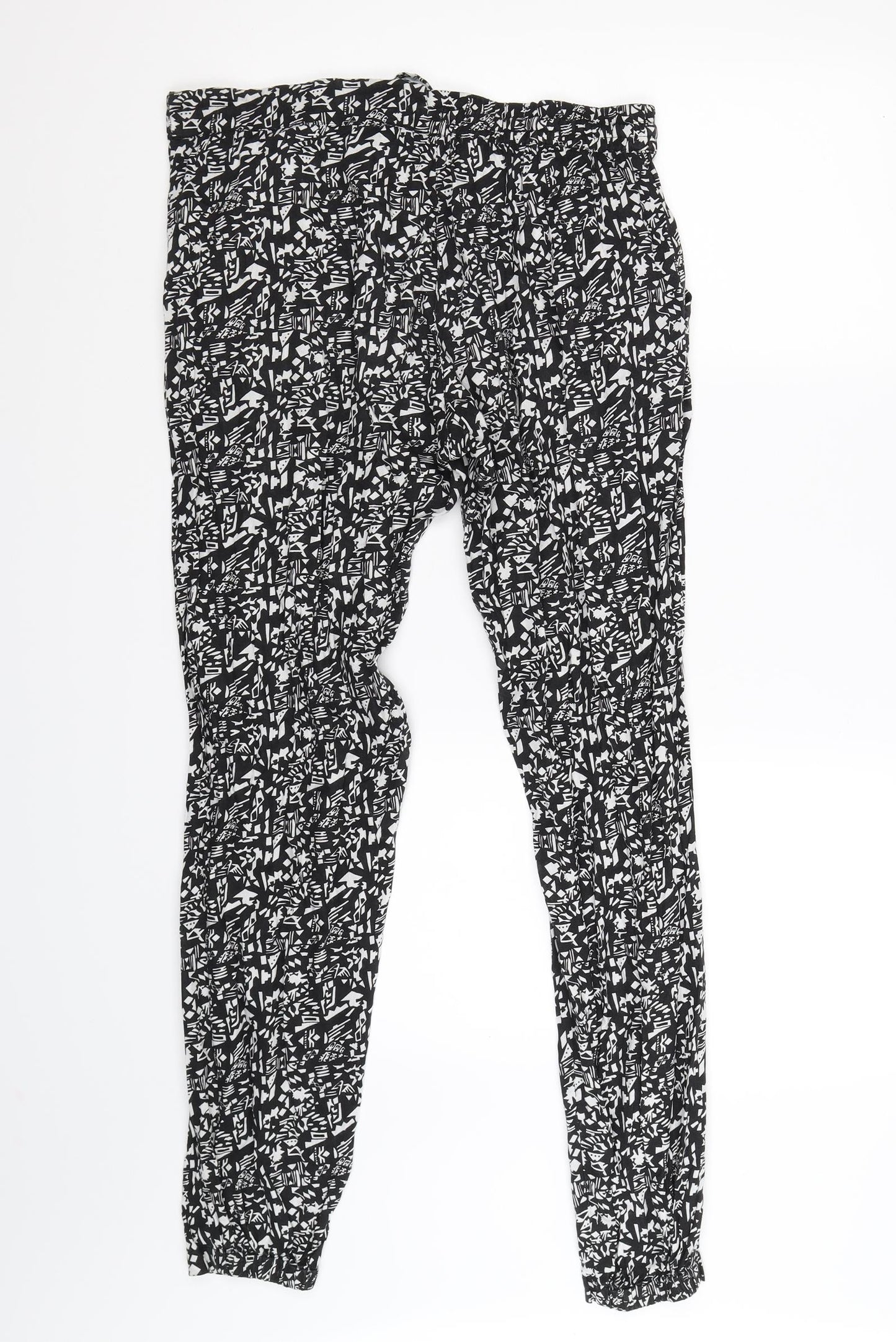 Atmosphere Womens Black Geometric  Jogger Trousers Size 6 L28 in