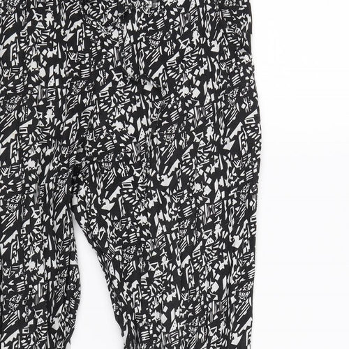 Atmosphere Womens Black Geometric  Jogger Trousers Size 6 L28 in