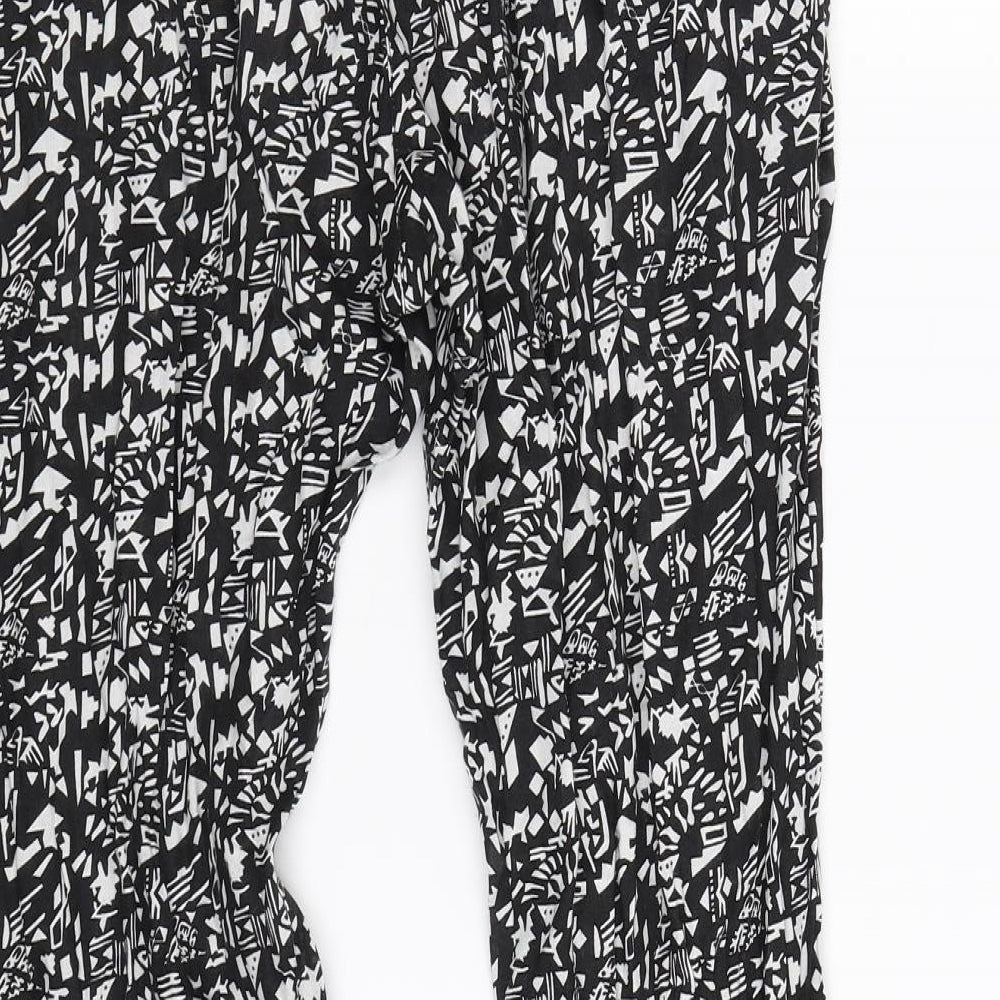 Atmosphere Womens Black Geometric  Jogger Trousers Size 6 L28 in